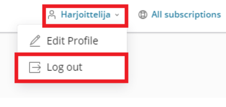 After you have finished using control panel, log out using dropdown list found in top of the page. Click your name and then 'Log Out'.