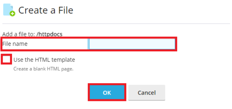 Give the file a name and click the checkbox if you want to use the HTML template, then click OK. Give the file a name and click the checkbox if you want to use the HTML template, then click OK.