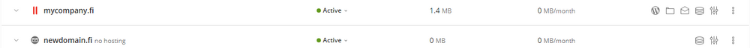 Select the domain you want to modify. Select the domain you want to modify.